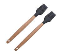 BESTOMZ 2 Pièces Pinceau à Huile en Silicone à Manche Bois, Léger | Pique-niques et Usage Pâtissier, Facile à Nettoyer, Suspendable, Ustensile la Cuisine Pratique
