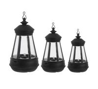 BESTOMZ 3 Pièces Lanterne Décorative Suspendue Solaire pour Jardin Extérieur, Petite Lanterne en Plastique sans Fil, pour Camping et Cour, Style Gnome Charmant