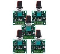 BESTOMZ 5pcs Contrôleur de Vitesse de Moteur Continu Pwm Réglable avec Interrupteur de Commande de Vitesse, Réglage de Tension Ajustable, Capacité 2a, Métal, Modèle 1803bk pour