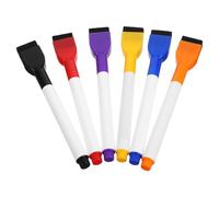 BESTOMZ 6 Pièces Petits Marqueurs Effaçables à Sec avec Gomme | Écriture Fluide, Usage pour Prise de Notes et Dessin, Corps ABS et Feutre, Lot avec Partie Gomme