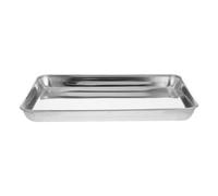 BESTOMZ Acier Inoxydable Plateau de Service 32x24x2,5 CM Rectangulaire | Bords Surélevés, Finition Polie et Surface Lisse, Transport Portable pour Steaks, Apéritifs, Cuisson au Four Grille