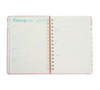 BESTOMZ Agenda Quotidien à Spirale 2026 pour Femmes Professionnelles, Organisation des Tâches, Couverture en Pu Rose, pour Réunions et Voyages