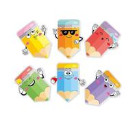BESTOMZ Bloc-notes Adhésif Crayon, 6 Carnets Dessin Animé en Papier | Autocollants Mémo Détachables, Usage Quotidien, Format Compact Portable, Style Unique pour Bureau