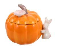 BESTOMZ Boîte à Goûter de Citrouille en Céramique Jaune, Solution Élégante de Rangement pour Petits Objets, Décoration Festive d'automne pour Organisation Cuisine