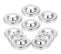 BESTOMZ Cache-trou en Acier Inoxydable Argenté 10pcs, Résistance aux Chocs L'usure, Couvre Bride de Robinetterie pour Évier, Décoration Solide
