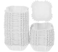 BESTOMZ Caissettes à Muffins Résistant sans Décoloration 2000 en Papier Blanc Carré Sain et Délicat Cuisson Four Pâtisserie