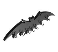 BESTOMZ Crochet Mural Décoratif de Chauve-souris Noir en Alliage de Zinc et Bois, Porte-clés et Porte-manteaux Robuste, Gain de Place pour Halloween