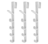 BESTOMZ Crochets Porte-manteaux Multifonctions 3pcs Blanc en Abs 5 Crochets Intégrés, Design Pratique pour Suspendre Serviettes et Clés Derrière la Porte en Petit Espace