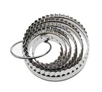 BESTOMZ Ensemble avec Bords Double Face Cannelés et Lisses 6 Pièces Emporte-pièce Rond en Acier Inoxydable Facile à Nettoyer, pour Projets de Pâtisserie à Domicile