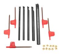 BESTOMZ Ensemble D'outils de Tournage Cnc en Acier Barre D'alésage Clcr 6/7/8/10/12mm 10 Inserts Ccmt0602 en Carbure et 5 Clés pour Travail du Métal