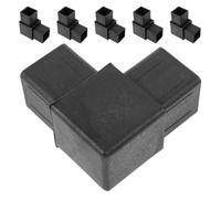 BESTOMZ Équerre d'angle Droit Connecteur de Cadre, Raccord de Tube 6 Pièces | Polypropylène Plastique Noir, Conception à Deux Voies, Usage Intérieur et Extérieur, pour Rayonnage et Tubulure