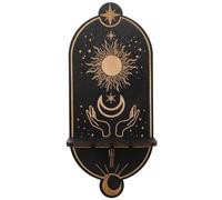 BESTOMZ Étagère Murale Noire en Bois pour Cristaux et Pierres, Présentoir Décoratif Délicat et Festif, Décoration Intérieure de Maison et Bureau