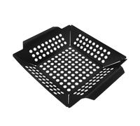 BESTOMZ Fer Noir Panier à Griller Carré pour Barbecue Extérieur et Légumes | Résiste aux Fortes Températures, Retient les Petites Garnitures, Poulet, Cuisson au Jardin, Campeurs et Hôtes