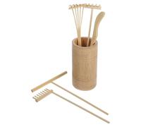 BESTOMZ Kit de Râteau de Jardin à Sable en Bambou Accessoires Variés, Outil de Jardinage DIY Fiable et Multifonction pour Décoration Zen et Loisirs Créatifs
