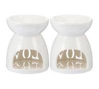 BESTOMZ Lampe à Parfum Éclairage Décoratif en Céramique Blanche 2pcs pour Aromathérapie Diffusion Rapide de Fragrance, pour Chambre et Bureau