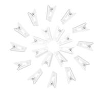 BESTOMZ Lot de 20 Clips Porte-badge Transparents en Plastique Double Face Adhésif, Design Simple et Créatif pour Fixer Photos et Cartes un Environnement Professionnel ou Salons