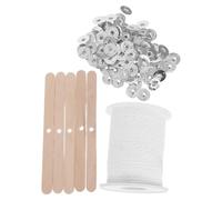 BESTOMZ Mèches de Bougie en Coton Naturel Brûlent Proprement avec 100 Bases en Métal et 5 Tiges de Centrage en Acier Inoxydable et Empêchent Fluctuations pour Fabrication en Gros