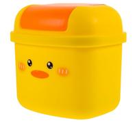 BESTOMZ Mini Poubelle de Table Corbeille à Papier Compacte et Sécurisée Jaune en Plastique Design Adorable pour Bureau et Maison