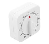 BESTOMZ Minuteur Mécanique avec Alarme Sonore Puissante Cuisine Carré Blanc en Plastique Structure Mécanique Polyvalente, Cuisine et Espace D'étude
