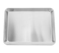 BESTOMZ Plat de Cuisson Épais en Aluminium 31,5x24,2x2,5 CM | Polyvalent pour Four, Barbecue et Vapeur, Fond Plat, Lavable au Lave-vaisselle, Argenté