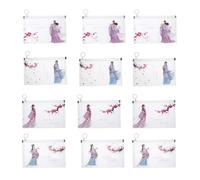 BESTOMZ Pochettes Transparentes Légères et Faciles à Transporter en Pp Lot de 12 Plusieurs styles à Fermeture Éclair pour Rangement de Masques Maison Voyages Plusieurs styles