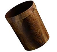 BESTOMZ Poubelle ménagère marron grand format en PP à effet bois ancien | Anneau de pression intégré, usage multi-scènes, adaptée à et aux toilettes, style simple et classique