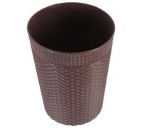 BESTOMZ Poubelle Pratique et Esthétique Imitation Rotin Couleur Café en Pp Grosse Ouverture, Réutilisable Seau à Déchets pour Salon Cuisine