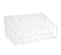 BESTOMZ Présentoir à Maquillage 24 Compartiments Individuels en Acrylique Transparent pour Ranger et Exposer Rouges à Lèvres, Design Trapézoïdal Solide pour Usage Professionnel