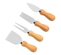 BESTOMZ Set de Couteaux à Fromage 4 Pièces Multifonction en Acier Inoxydable et Bois Facile à Couper, pour Restaurants et Préparation Culinaire