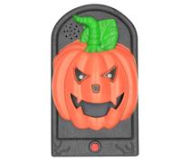 BESTOMZ Sonnette de Porte Orange D'halloween en Plastique Lumineuse Crâne Réaliste, Décoration Effrayante Accessoire Décoratif Unique pour Bar et Fête D'avril