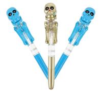 BESTOMZ Stylo à Bille Halloween pour Rentrée Scolaire, Lot de 3 Pièces Motifs Citrouille et Crâne, Plastique Léger, Stylo Lumineux pour Fête D'halloween Couleur Aléatoire Plusieurs styles
