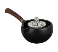 BESTOMZ Théière en Céramique Rétro pour Maison et Bureau, Bouilloire à Filtre Fin Manche Long Anti-brûlure, Facile à Nettoyer et Agréable Toucher