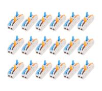 BESTonZON 18 Pcs Connecteurs de Fils à Levier Compact à 2 Entrées/2 Sorties en Cuivre Résistant Haute Tension pour Câbles Rigides Usage Domestique et Câblage Bâtiment