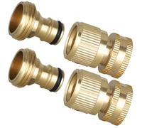 BESTonZON 2 Ensembles Kit de Raccords Rapides 3/4 en Laiton | Embout de Rechange, Filetage Standard 3/4 Pouce, Connexion Rapide, pour Arrosage et Lavage Auto