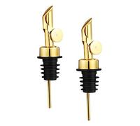 BESTonZON 2 Pièces Becs De Whisky Avec Vinaigre Verser L'Huile De Vin Étanche En Métal Bouchon D'Olive Distributeur Acier Sirop Verseur Pour Jus Boisson Flip Bec Verseurs Lesté