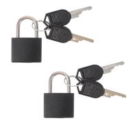BESTonZON 2 Pièces Mini Cadenas en Laiton avec Clé pour Casier et Valise, Verrou Anti-vol Facile à Ouvrir, Adapté pour Trolley et Coffre, Couleur Noire, Longueur 20mm