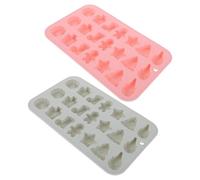 BESTonZON 2 Pièces Mini Moule à Pâtisserie de Noël en Silicone 3d 21 Cavités, Antiadhésif et Facile à Utiliser pour Biscuits et Chocolat Pendant Fêtes