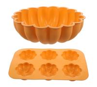 BESTonZON 2 Pièces Moule à Gâteau Citrouille pour Pâtisserie Maison Facile à Démouler en Silicone Résistant Haute Température pour Halloween et Créations DIY Automnales