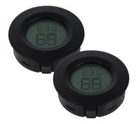 BESTonZON 2 Pièces Thermomètres et Hygromètres Numériques Ronds Intégrés en Acrylique, Écran Lcd, Compact 4,5 Cm, Abs Solide, Mesure Précise Température et Humidité Intérieure, Maison Bureau