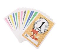BESTonZON 24 Pièces autocollante mémoire stickers cartes d'étape mensuelles animal etiquette autocollante cartes jalons cartes mensuelles en
