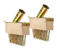 BESTonZON 2pièces Brosse à Désherber Acier avec Manche Antidérapant Brosse à Fil Métallique pour Enlever Mousse et Herbes Joints de Terrasse et Jardin Lot