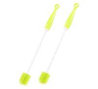 BESTonZON 2pièces Brosse de Nettoyage pour Bouteilles à Col Étroit Manche Long et Confortable Lot de Brosses pour Biberon et Tasses Goupillon pour Nettoyage Complet