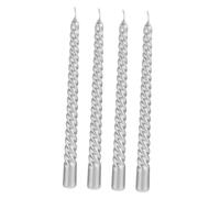 BESTonZON 4 Pièces Bougie Unique Argentée en Paraffine, Chandelle Longue Filetée Parfumée pour Décorations de Fête, Ambiance Chaleureuse Style Européen Saint-valentin