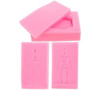 BESTonZON 4 Pièces Moule Silicone Forme Cercueil Squelette Croix, Facile à Démouler et Antiadhésif, Couleur Rose, pour Fabrication de Bougies Parfumées et DIY