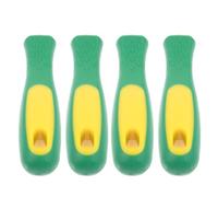 BESTonZON 4 Pièces Poignée de Lime en Caoutchouc, Poignée de Fichier de Remplacement, Vert, Plastique, Prise Confortable, Installation Facile, Accessoire pour Limes de Coupe, Demi-rond