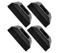 BESTonZON 4pcs Caches de Poteau en Plastique Noir Carré pour Terrasse, Jupe de Protection Résistante aux Intempéries, Facile à Installer pour Usage Professionnel