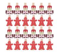 BESTonZON 50 Pièces Lot de Mini Pinces en Bois Décoratives de Noël de Casse-Noisette et Bonhomme D'épice, Fixation Sécurisée et Réutilisable pour Décoration de Bureau ou Mariage
