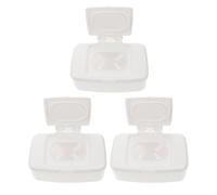 BESTonZON Boîte Distributrice de Lingettes Humides 3 Pièces Blanche Couvercle, Plastique Résistant, Portable pour Rangement Bébé, Usage Domestique et Voyage, Distributeur de Lingettes Bébé