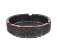 BESTonZON Cendrier en Céramique Artistique Noir de Style Japonerie, Surface Lisse et Solide, Cendrier Compact pour Maison et Bureaux