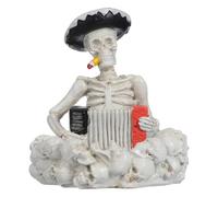BESTonZON Cendrier en Résine Forme Crâne Design Unique et Coupe-Vent, Accessoire Polyvalent pour Décoration Intérieure Halloween, pour Table et Terrasse